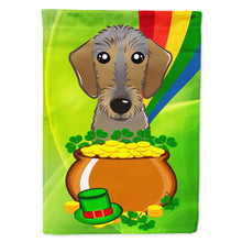 Load image into Gallery viewer, Wirehaired Dachshund St. Patrick's Day Flag Canvas House Size BB1977CHF