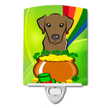 Load image into Gallery viewer, Chocolate Labrador St. Patrick's Day Ceramic Night Light BB1978CNL