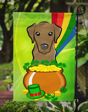 Load image into Gallery viewer, Chocolate Labrador St. Patrick's Day Garden Flag – Decorative Outdoor Yard Flag BB1978GF