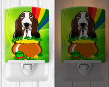 Load image into Gallery viewer, Basset Hound St. Patrick's Day Ceramic Night Light BB1987CNL