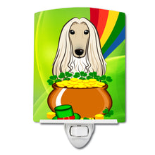 Load image into Gallery viewer, Afghan Hound St. Patrick's Day Ceramic Night Light BB1988CNL