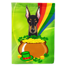 Load image into Gallery viewer, Doberman St. Patrick's Day Flag Canvas House Size BB1989CHF