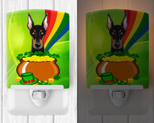 Load image into Gallery viewer, Doberman St. Patrick's Day Ceramic Night Light BB1989CNL