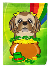 Load image into Gallery viewer, Chocolate Brown Shih Tzu St. Patrick's Day Garden Flag – Decorative Outdoor Yard Flag BB1993GF