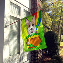 Load image into Gallery viewer, Sable Corgi St. Patrick's Day Flag Canvas House Size BB1997CHF