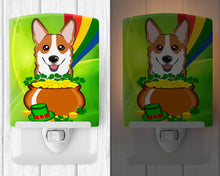Load image into Gallery viewer, Red Corgi St. Patrick's Day Ceramic Night Light BB1998CNL
