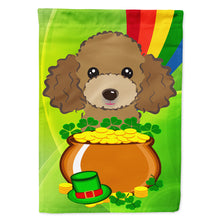 Load image into Gallery viewer, Chocolate Brown Poodle St. Patrick's Day Flag Canvas House Size BB2000CHF