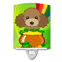 Load image into Gallery viewer, Chocolate Brown Poodle St. Patrick's Day Ceramic Night Light BB2000CNL