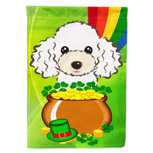 Load image into Gallery viewer, White Poodle St. Patrick's Day Flag Canvas House Size BB2001CHF