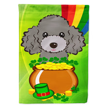 Load image into Gallery viewer, Silver Gray Poodle St. Patrick's Day Flag Canvas House Size BB2003CHF