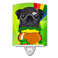 Load image into Gallery viewer, Black Pug St. Patrick's Day Ceramic Night Light BB2007CNL