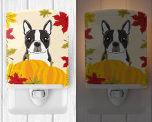 Load image into Gallery viewer, Boston Terrier Thanksgiving Ceramic Night Light BB2009CNL