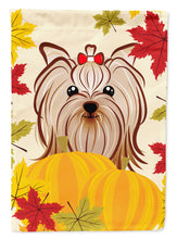 Load image into Gallery viewer, Yorkie Yorkshire Terrier Thanksgiving Garden Flag – Decorative Outdoor Yard Flag BB2010GF
