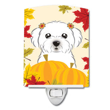 Load image into Gallery viewer, Maltese Thanksgiving Ceramic Night Light BB2014CNL