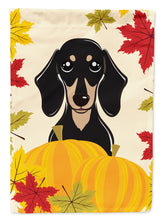 Load image into Gallery viewer, Smooth Black and Tan Dachshund Thanksgiving Flag Canvas House Size BB2021CHF