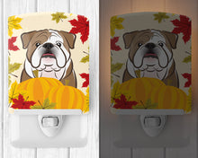 Load image into Gallery viewer, English Bulldog Thanksgiving Ceramic Night Light BB2025CNL