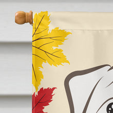 Load image into Gallery viewer, White English Bulldog  Thanksgiving Flag Canvas House Size BB2026CHF
