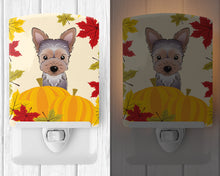 Load image into Gallery viewer, Yorkie Puppy Thanksgiving Ceramic Night Light BB2038CNL