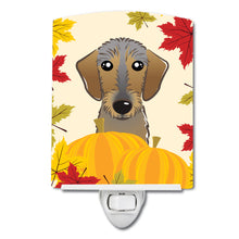 Load image into Gallery viewer, Wirehaired Dachshund Thanksgiving Ceramic Night Light BB2039CNL
