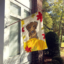 Load image into Gallery viewer, Chocolate Labrador Thanksgiving Flag Canvas House Size BB2040CHF