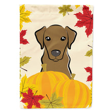 Load image into Gallery viewer, Chocolate Labrador Thanksgiving Flag Canvas House Size BB2040CHF