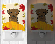 Load image into Gallery viewer, Chocolate Labrador Thanksgiving Ceramic Night Light BB2040CNL