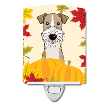 Load image into Gallery viewer, Wire Haired Fox Terrier Thanksgiving Ceramic Night Light BB2053CNL