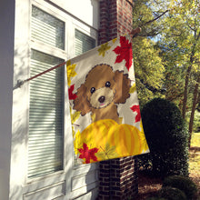 Load image into Gallery viewer, Chocolate Brown Poodle Thanksgiving Flag Canvas House Size BB2062CHF