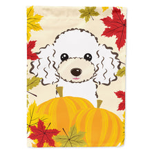 Load image into Gallery viewer, White Poodle Thanksgiving Flag Canvas House Size BB2063CHF