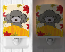 Load image into Gallery viewer, Silver Gray Poodle Thanksgiving Ceramic Night Light BB2065CNL
