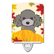 Load image into Gallery viewer, Silver Gray Poodle Thanksgiving Ceramic Night Light BB2065CNL
