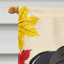 Load image into Gallery viewer, Black Pug Thanksgiving Flag Canvas House Size BB2069CHF