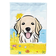 Load image into Gallery viewer, Golden Retriever Summer Beach Flag Canvas House Size BB2073CHF