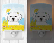 Load image into Gallery viewer, Maltese Summer Beach Ceramic Night Light BB2076CNL