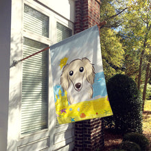 Load image into Gallery viewer, Longhair Creme Dachshund Summer Beach Flag Canvas House Size BB2080CHF