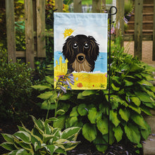 Load image into Gallery viewer, Longhair Black and Tan Dachshund Summer Beach Garden Flag – Decorative Outdoor Yard Flag BB2081GF