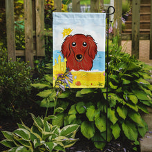 Load image into Gallery viewer, Longhair Red Dachshund Summer Beach Garden Flag – Decorative Outdoor Yard Flag BB2082GF
