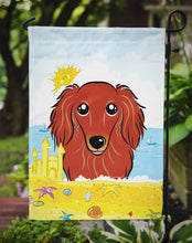Load image into Gallery viewer, Longhair Red Dachshund Summer Beach Garden Flag – Decorative Outdoor Yard Flag BB2082GF