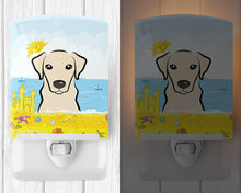 Load image into Gallery viewer, Yellow Labrador Summer Beach Ceramic Night Light BB2090CNL