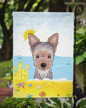 Load image into Gallery viewer, Yorkie Puppy Summer Beach Garden Flag – Decorative Outdoor Yard Flag BB2100GF