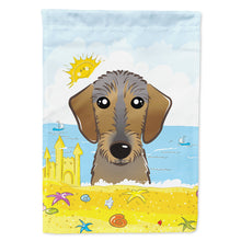 Load image into Gallery viewer, Wirehaired Dachshund Summer Beach Flag Canvas House Size BB2101CHF