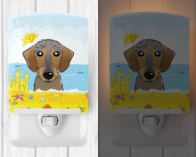 Load image into Gallery viewer, Wirehaired Dachshund Summer Beach Ceramic Night Light BB2101CNL