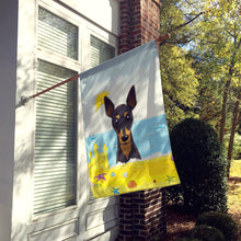 Load image into Gallery viewer, Min Pin Summer Beach Flag Canvas House Size BB2108CHF