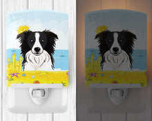 Load image into Gallery viewer, Border Collie Summer Beach Ceramic Night Light BB2109CNL
