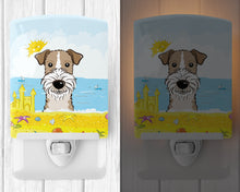 Load image into Gallery viewer, Wire Haired Fox Terrier Summer Beach Ceramic Night Light BB2115CNL