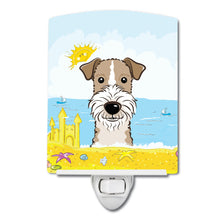 Load image into Gallery viewer, Wire Haired Fox Terrier Summer Beach Ceramic Night Light BB2115CNL