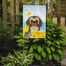 Load image into Gallery viewer, Chocolate Brown Shih Tzu Summer Beach Garden Flag – Decorative Outdoor Yard Flag BB2117GF