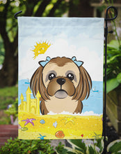 Load image into Gallery viewer, Chocolate Brown Shih Tzu Summer Beach Garden Flag – Decorative Outdoor Yard Flag BB2117GF