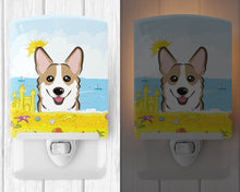 Load image into Gallery viewer, Sable Corgi Summer Beach Ceramic Night Light BB2121CNL