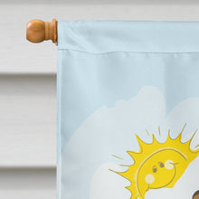 Load image into Gallery viewer, Chocolate Brown Poodle Summer Beach Flag Canvas House Size BB2124CHF